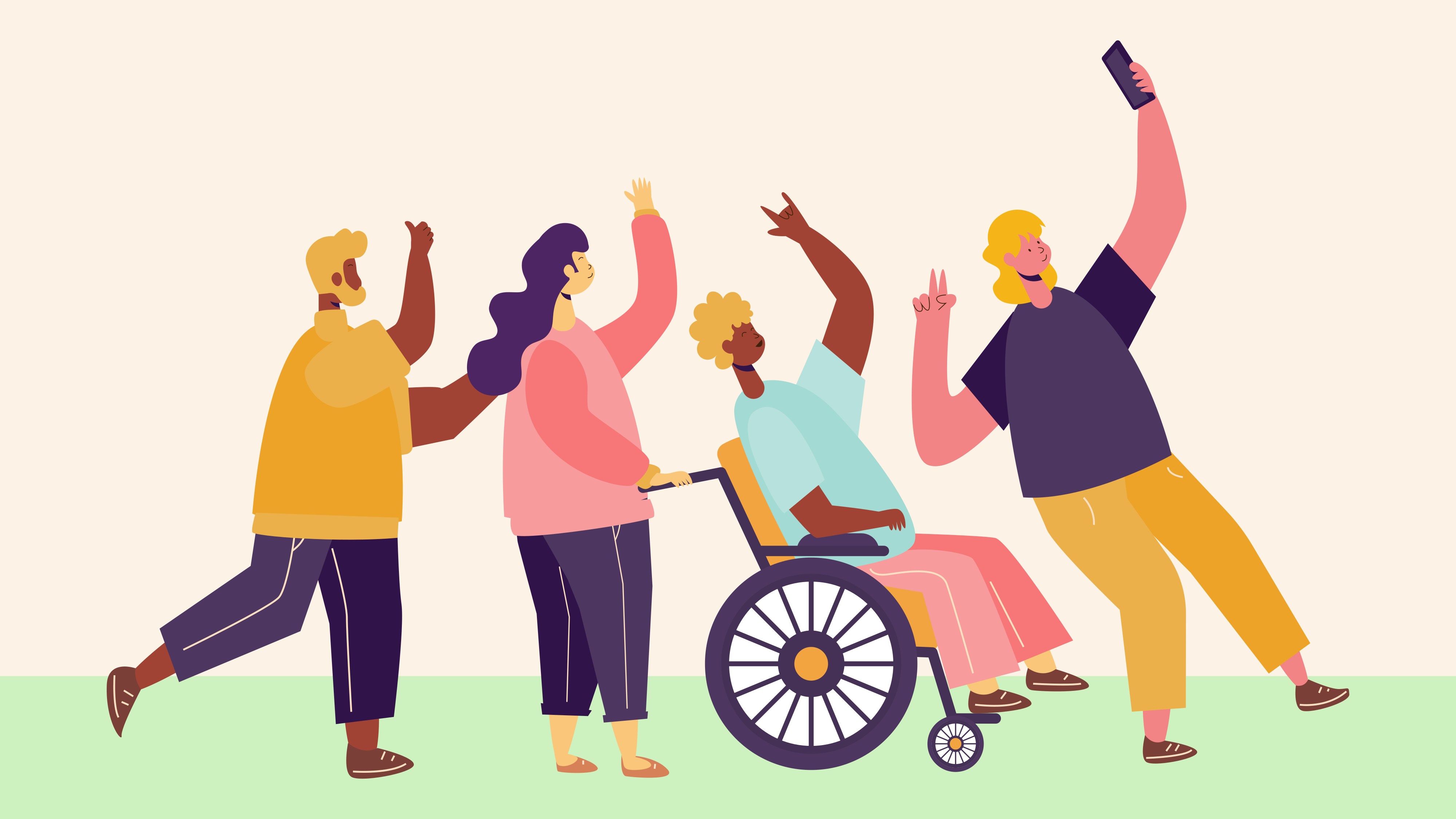 Diverse community members celebrating together